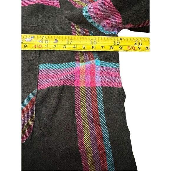 Rails Leo Long Sleeve Plaid Flannel Button Up Shirt Top Onyx Magenta Cayenne XS - Picture 9 of 11